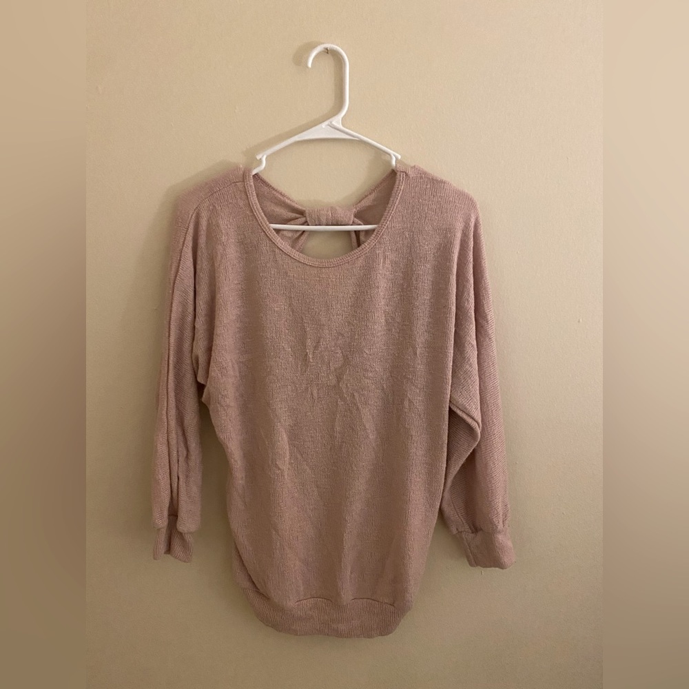 “C” brand (boutique purchase) pink sweater. Size small.